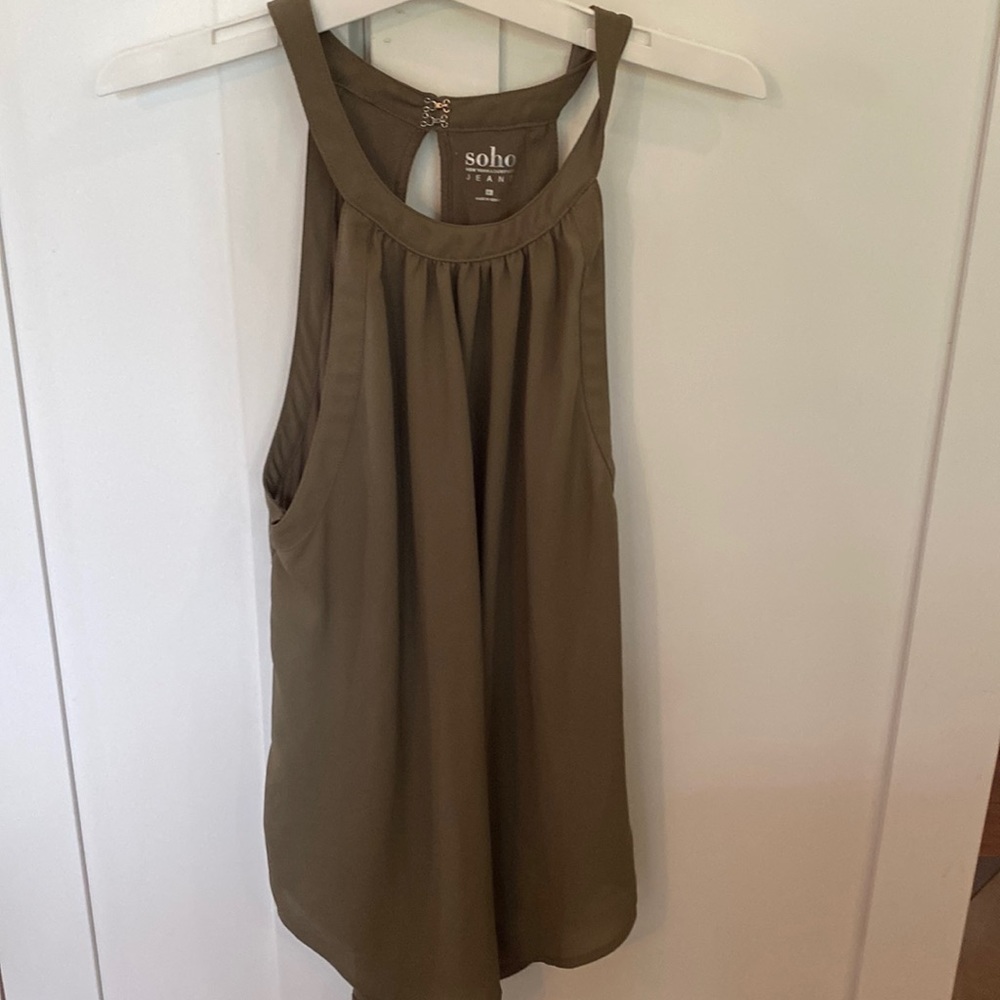 Tank top halter top from SOHO olive/tan color